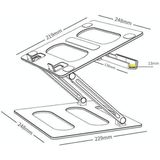 OATBASF Z08 Metalen Notebook Ondersteuning Verstelbare Desktop Verhogen Notebook Stand (Silver)