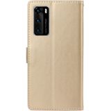 Voor Huawei P40 Horizontaal Strass vlinder in relif lederen koffer met kaartslot & portemonnee & houder(Goud)