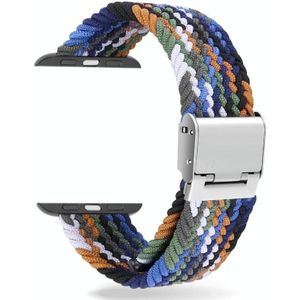 Gevlochten + roestvrij staal vervangende horlogebanden voor Apple Watch Series 6 & SE & 5 & 4 40mm / 3 & 2 & 1 38mm (Multicolor)