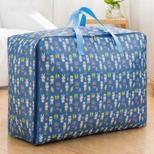 Oxford Doek Quilt Vochtbestendig & Waterdichte opbergtas Rits Draagbare Moving Bagage Bag  Specificatie: 60x50x25cm (Blauw Konijn)