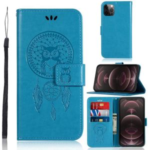 Wind Chime Owl Embossing Pattern Horizontale Flip Lederen Case met Houder & Card Slots & Portemonnee voor iPhone 13 Pro Max