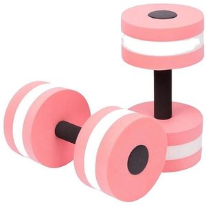 1 Pair Water Floating Dumbbell EVA Foam Swimming Pool Exercise Adjustable Dumbbell(Pink White)