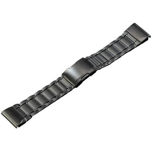 Voor Garmin Tactix 7 Pro/Fenix 7X/6X Pro 26mm Quick Release Five Bead Titanium stalen horlogeband