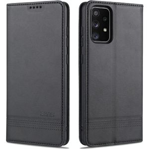 Voor Samsung Galaxy A52 5G AZNS magnetische kalf textuur horizontale flip lederen geval met kaart slots & houder & portemonnee (zwart)