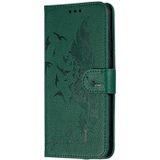 Feather patroon Litchi textuur horizontale Flip lederen draagtas met portemonnee & houder & kaartsleuven voor Huawei Y7 (2019) (groen)