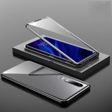 Voor Huawei P30 Magnetic Metal Frame Dubbelzijdige Tempered Glass Case (Zwart)