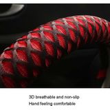 Auto Universal Honeycomb Fabric D Type stuurhoes  maat: 38cm (zwart rood)