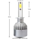 2 stuks H1 18W 1800 LM 8000K IP68 CANbus constante huidige auto LED-koplamp met 2 COB-lampen  DC 9-36V (ijsblauw licht)