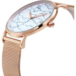 CAGARNY 6812 ronde wijzerplaat Alloy goud Case mode vrouwen kijken Quartz horloges met Stainless stalen band