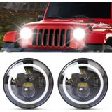 2 stuks 7 inch IP68 waterdichte 6500K 75W CREE LED koplamp Hi/Lo Beam Driving lamp voor Jeep Wrangler JK TJ LJ