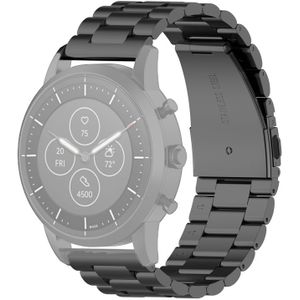 22mm Stalen polsband horlogeband voor Fossil Hybrid Smartwatch HR  Male Gen 4 Explorist HR / Male Sport(Zwart)