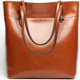 L4002 trendy casual tote bag schouder vrouwen tas (vintage bruin)