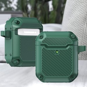Shield Armor Shield Armor Waterdichte Wireless Oortelefoon Beschermhoes voor Airpods 1/2 (Dark Green)