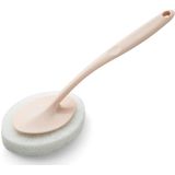 Hand-held spons schoonmaken tool badkamer keramische tegel keuken ontkalken pot borstel vervangbare spons (roze)