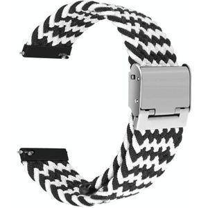 Voor Huawei Watch 4 / 4 Pro nylon gevlochten metalen gesp horlogeband (W zwart wit)