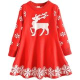 Kerst kinderen gewatteerde jurk (kleur: rood formaat: 110)