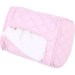 Auto Auto lederen zonneklep Backseat Hanger weefsel vak papieren servet zak (niet inclusief servet) (roze)