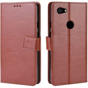 Retro Crazy Horse textuur horizontale Flip lederen case voor Google pixel 3a XL  met houder & kaartsleuven & fotolijstjes (bruin)