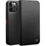 QIALINO Business Horizontale Flip Lederen Case met Holder & Card Slots & Wallet Voor iPhone 12 Pro Max(Zwart)