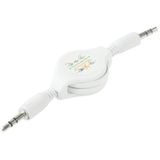 3 5 mm Jack AUX intrekbare kabel voor iPhone / iPod / MP3 speler / mobiele telefoons / andere apparaten met een standaard 3.5mm hoofdtelefoon Jack  lengte: 11cm (kan worden uitgebreid tot 80cm)  White(White)