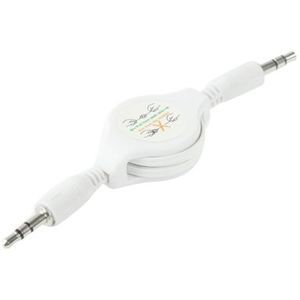 3 5 mm Jack AUX intrekbare kabel voor iPhone / iPod / MP3 speler / mobiele telefoons / andere apparaten met een standaard 3.5mm hoofdtelefoon Jack  lengte: 11cm (kan worden uitgebreid tot 80cm)  White(White)