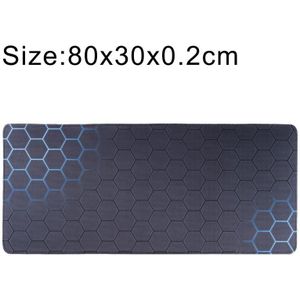 Anti-Slip Rubber Cloth Surface Game Mouse Mat Keyboard Pad  Size:80 x 30 x 0.2cm(Blue Honeycomb)