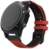 Voor Garmin Fenix 6x tweekleurige siliconen quick release vervangende riem horlogeband (rood zwart)