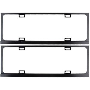 2 PC's auto License Plate Frames auto Styling Kentekenplaat Frame Magnesium legering universele nummerplaat houder auto Accessories(Black)