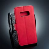 Dg. MING retro olie kant horizontale flip case voor Galaxy S10 E  met houder & kaartsleuven & portemonnee (rood)