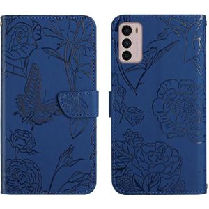 Voor Motorola Moto G42 Skin Feel Butterfly Peony Lederen telefoonhoesje