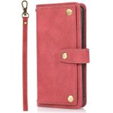 For Huawei P20 Lite PU + TPU Horizontal Flip Leather Case with Holder & Card Slot & Wallet & Lanyard(Wine Red)