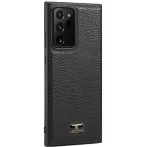 Voor Samsung Galaxy Note20 Ultra Fierre Shann Lederen Textuur Telefoon Back Cover Case (Cowhide Black)