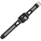 Voor Apple Watch serie 3 & 2 & 1 42mm Fashion lachend gezicht patroon siliconen armbanden (zwart + wit)