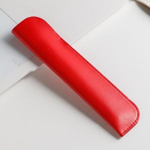 10 stuks lederen potlood tas eenvoudige draagbare PU briefpapier beschermende shell (rood)