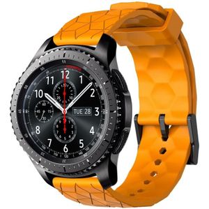 Voor Samsung Gear S3 Frontier 22 mm voetbalpatroon effen kleur siliconen horlogeband