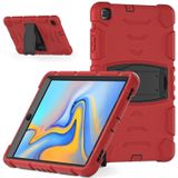 Voor Samsung Galaxy Tab A 10.1  T510 3-Layer Protection Screen Frame + PC + Siliconen Schokbestendig Combinatiecase met Houder (rood + zwart)