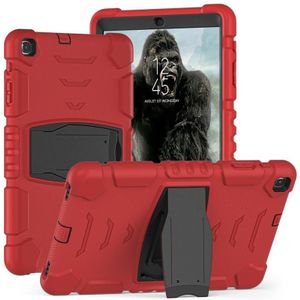 Voor Samsung Galaxy Tab A 10.1  T510 3-Layer Protection Screen Frame + PC + Siliconen Schokbestendig Combinatiecase met Houder (rood + zwart)