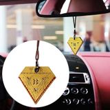 Auto Hanger Driehoekige Ping Een Charm Tas Lederen Achteruitkijkspiegel Ornament(Geel)