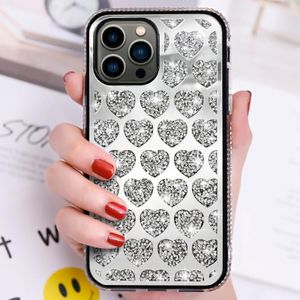 Voor iPhone 13 Pro Love Hearts Diamond Mirror TPU-telefoonhoes