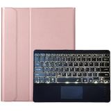 A126-AS For Huawei MatePad Pro 12.6 2021 Sheep Texture Ultra-thin Backlight Bluetooth Keyboard Horizontal Flip Leather Case with Holder & Touchpad(Rose Gold)