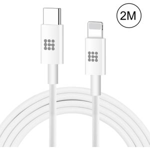 Hawel 25W 3A USB-C / TYPE-C tot 8 PIN PD Snelle oplaadkabel  kabellengte: 2m