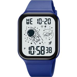 SKMEI 1863 multifunctioneel astronaut student digitaal sportvierkant horloge (blauw-witte machine)