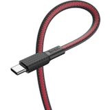 HOCO X69 Type-C / USB-C Jaeger oplaadgegevenskabel  lengte: 1m (zwart rood)