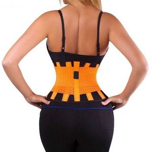 Mannen en vrouwen neopreen lumbale taille steun Unisex oefening gewicht verlies Burn shaper Gym Fitness gordel  grootte: L (oranje)