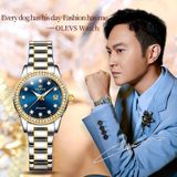 OLEVS 7003 dames multifunctioneel waterdicht mechanisch horloge (goud + blauw)