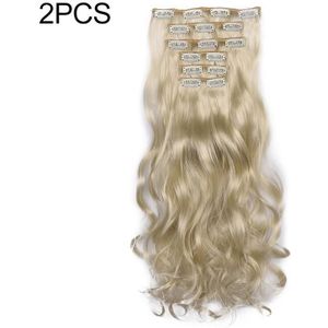 2 PCS 50cm 16 Card Long Curly Hair Wig Seamless Hair Extension Piece(19.88#)