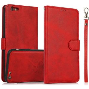 Calf Texture 2 in 1 Detachable Magnetic Back Cover Horizontal Flip Leather Case with Holder & Card Slots & Wallet & Photo Frame For iPhone 6s / 6(Red)