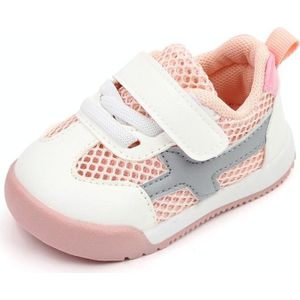 D2678 Herfst Babyschoenen Super Skin Kinderen Sport Witte Schoenen  Maat: 16 (Single Net Pink)