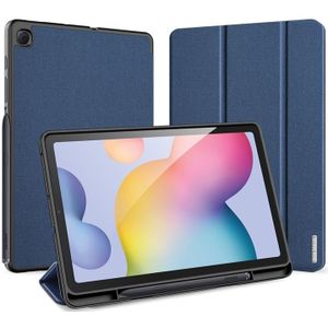 Voor Galaxy Tab S6 Lite 10 4 inch DUX DUCIS Domo-serie horizontale flip magnetische pu-leren behuizing met drievouwende houder & pensleuf(blauw)