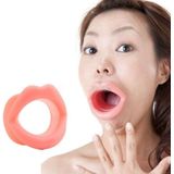Siliconen gezicht zorg mond spier strakker anti-aging anti-rimpel schoonheid massage Face-Lift tool (roze)